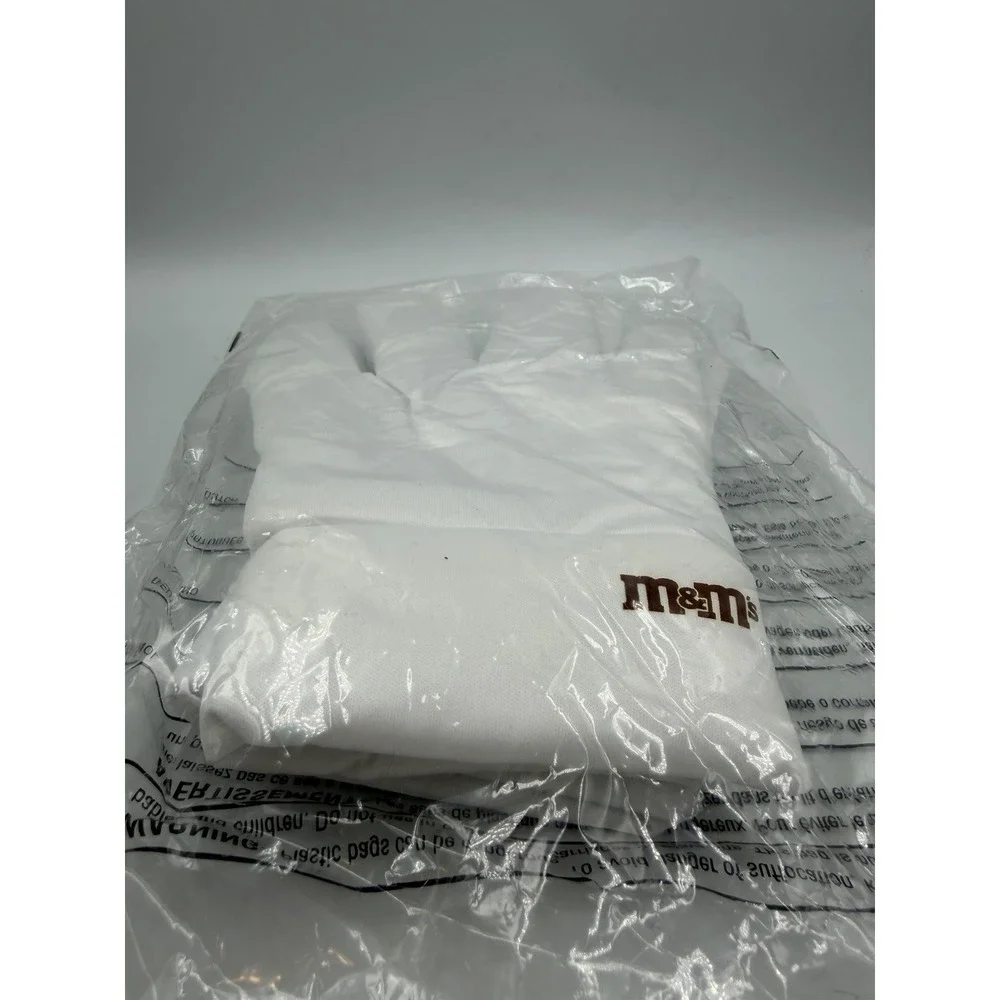 One Size M&M White Costume Gloves NEW IN PACKAGING